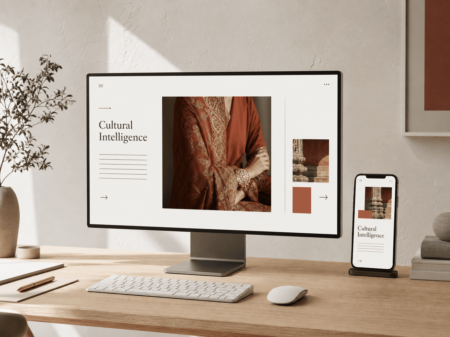 Cultural programme website concept shown across desktop and mobile